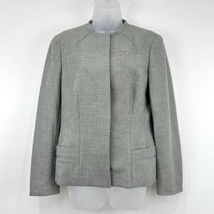 Brooks Brothers Blazer‎ Womens 10 Gray Loro Piana Wool Cashmere Silk Old Money